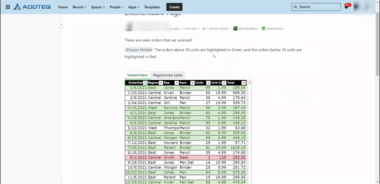 Multisheet Confluence spreadsheet